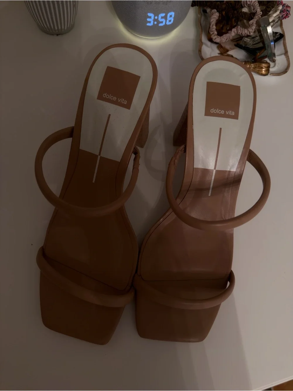 Dolce Vita Tan Circular Strap Block Heel Sandals